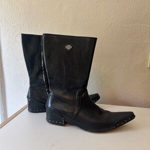 Harley-Davidson Black Heeled Boots